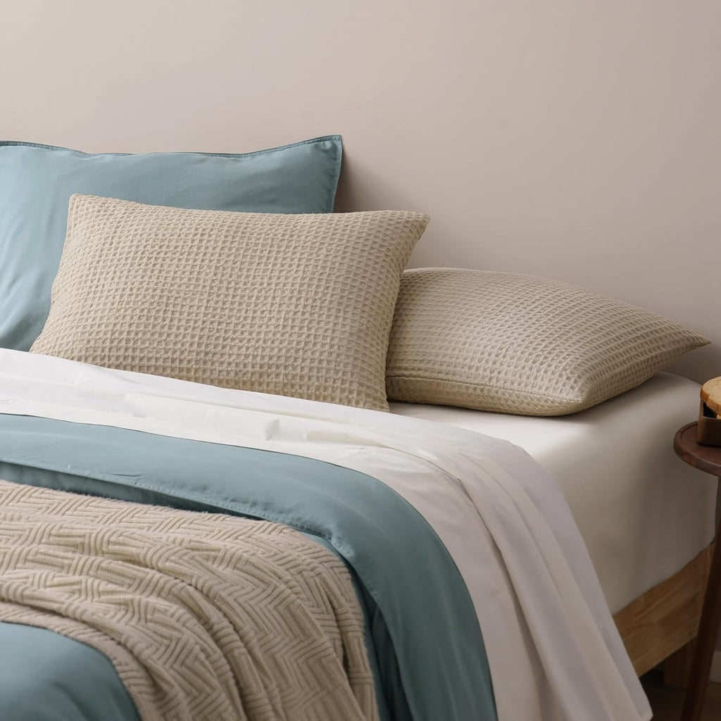 Phf Ultra Soft Waffle Weave Pillow Shams King Size, No Insert, 2 Pack 20" x 36" Pillowcases, Breathable & Skin-Friendly Pillow Cases, Stylis…