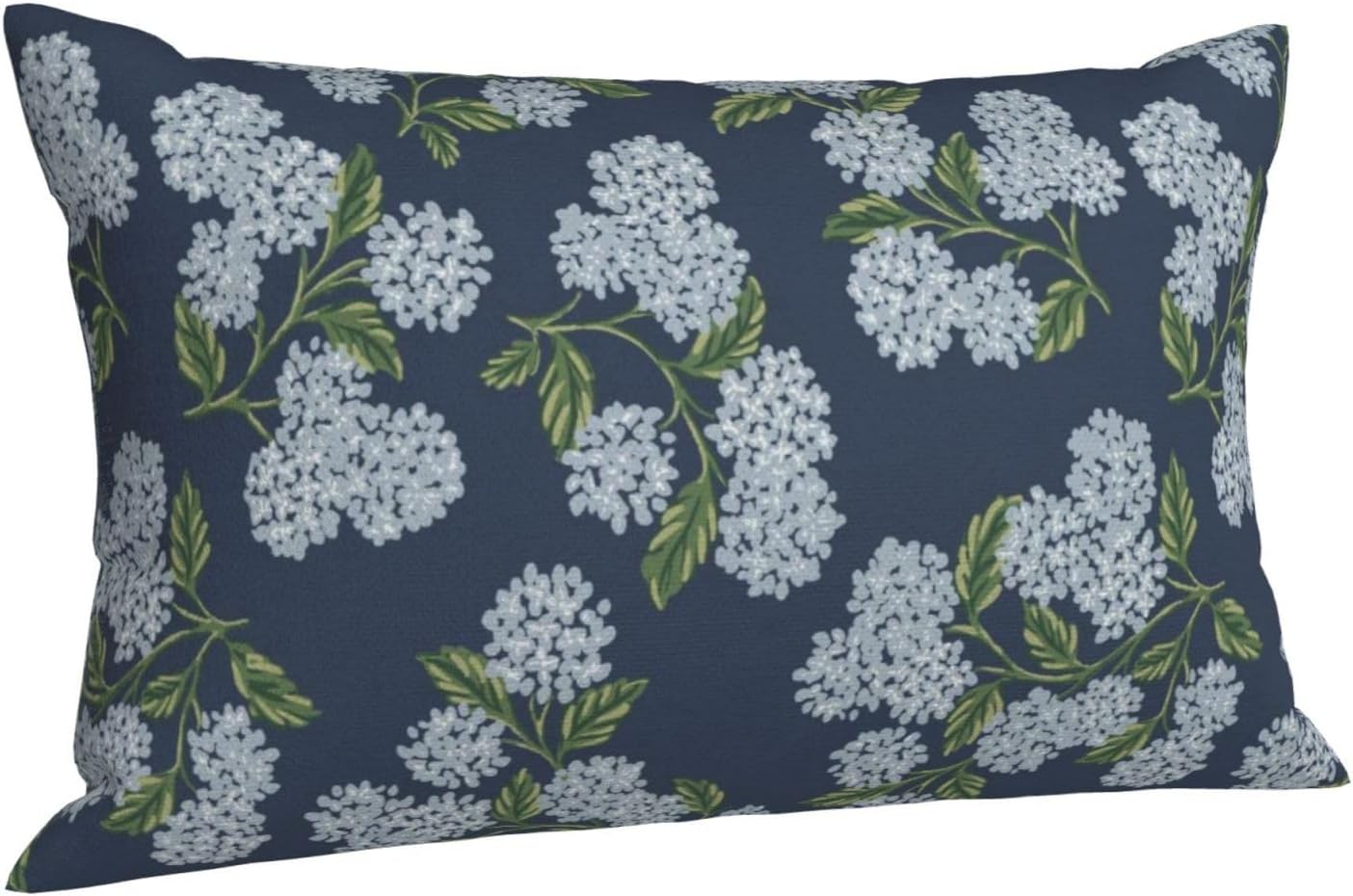 Navy Blue Spring Pillow Covers 12x20 Inch 2 Pcs Blue Green Hydrangea Flower Decor Throw Pillows Vintage Floral Seasonal Summer Outdoor…