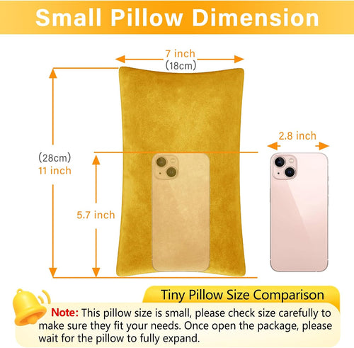 1 MIDDLE ONE 2 Pack Small Pillow, Memory Foam Mini Pillow 11 X 7 Inches for Travel, Sleeping, Nap and Neck, Knee, Lumbar Support, Tiny…