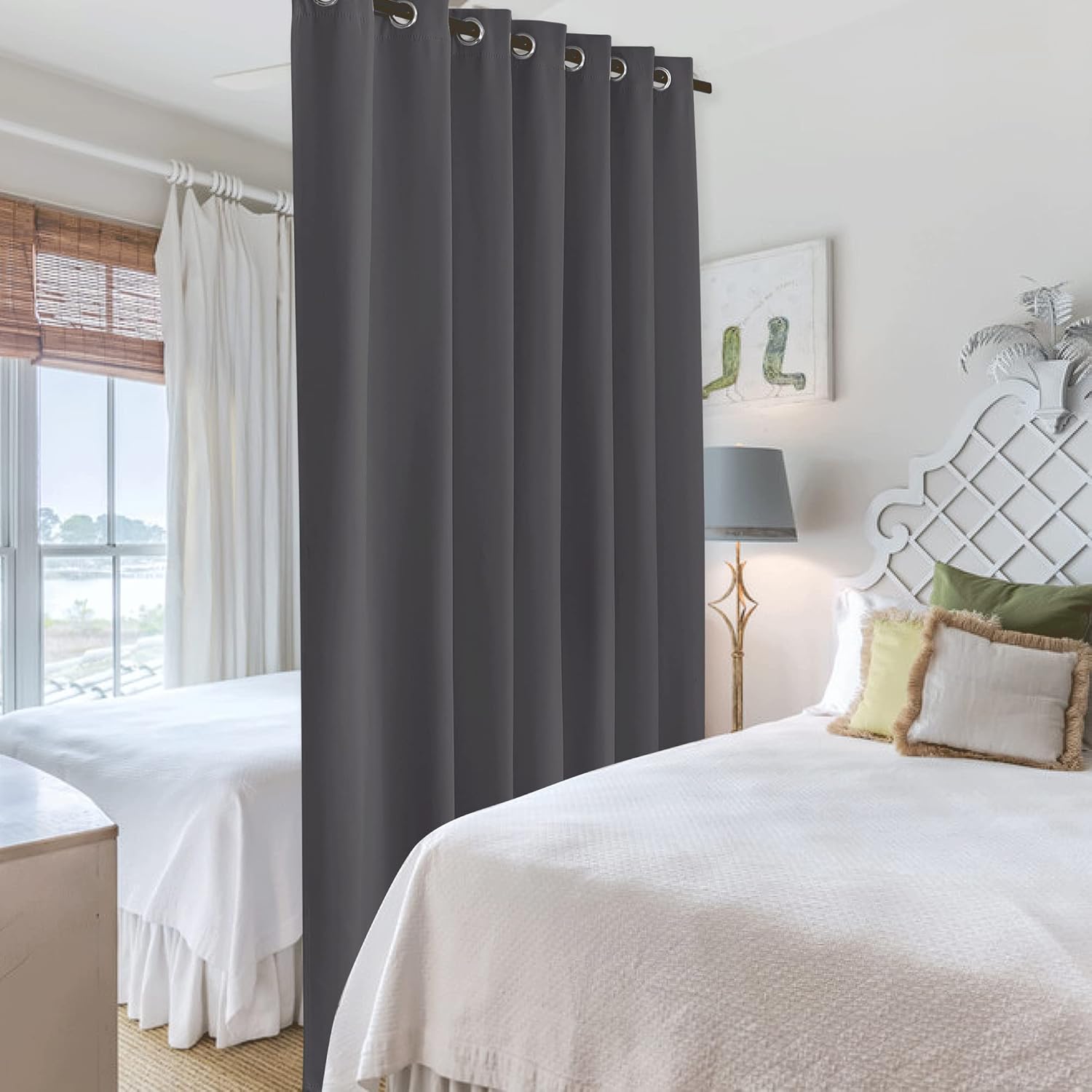 RYB HOME Room Divider Curtain - Blackout Vertical Blinds Privacy Screen Partitions for Sliding Glass Door Panel Wall Backdrop for Shared…