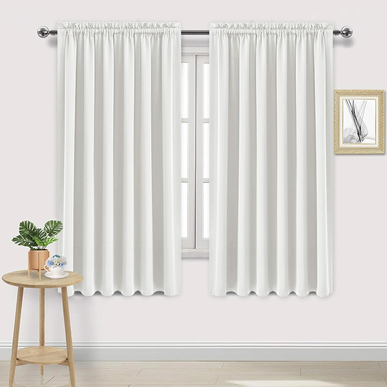 DWCN Blackout Curtains for Living Room Thermal Insulated, Energy Saving & Noise Reducing Bedroom Curtains, Ivory, W 70x L 72 Inch, Set of…