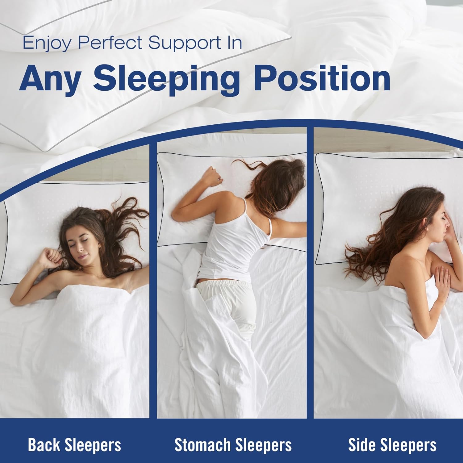 Higoom Queen Size Bed Pillows for Sleeping 4 Pack, Luxury Hotel Pillows, Comfortable and Supportive, Machine Washable, Suitable for Stomach, Bac…