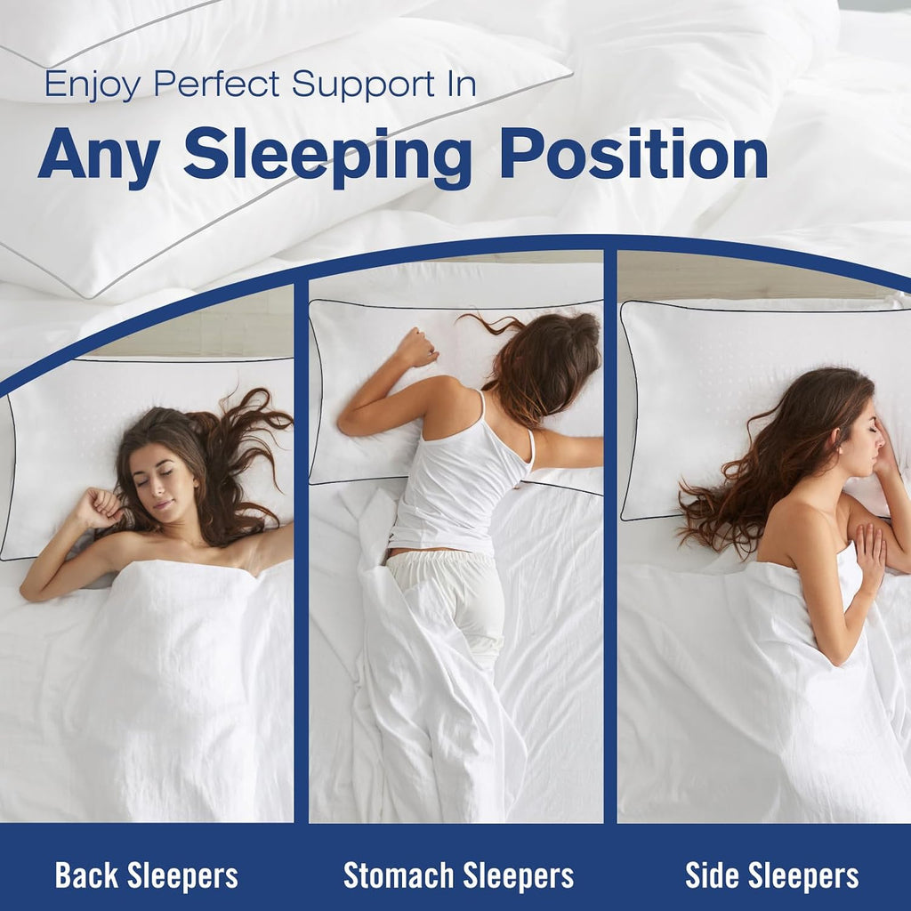 Higoom King Size Bed Pillows for Sleeping 4 Pack, Luxury Hotel Pillows, Comfortable and Supportive, Machine Washable, Suitable for Stomach, Back…