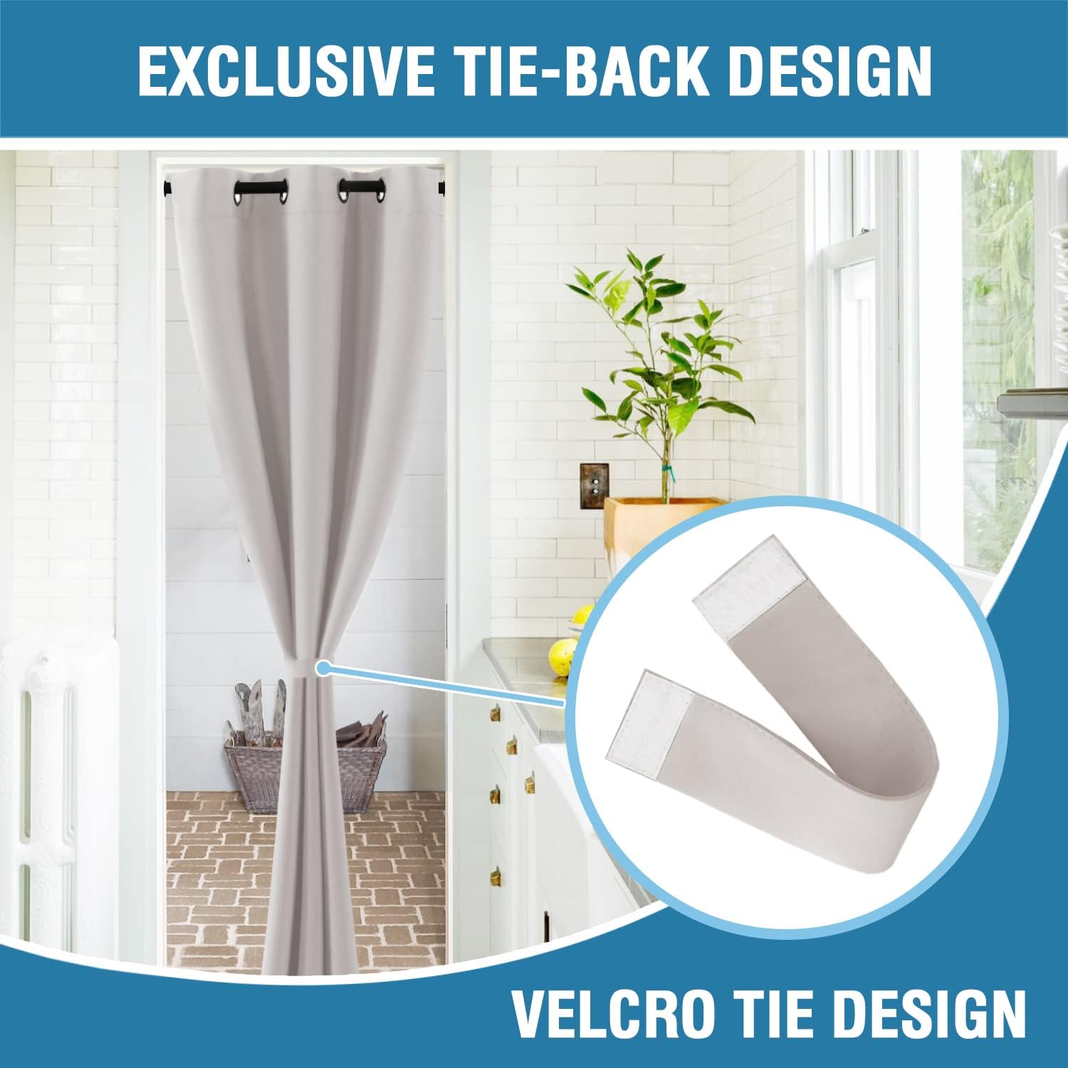 H.VERSAILTEX Doorway Curtain Blackout Closet Door Curtain Room Divider Window Treatment Curtain for Bedroom Thermal Insulated P…