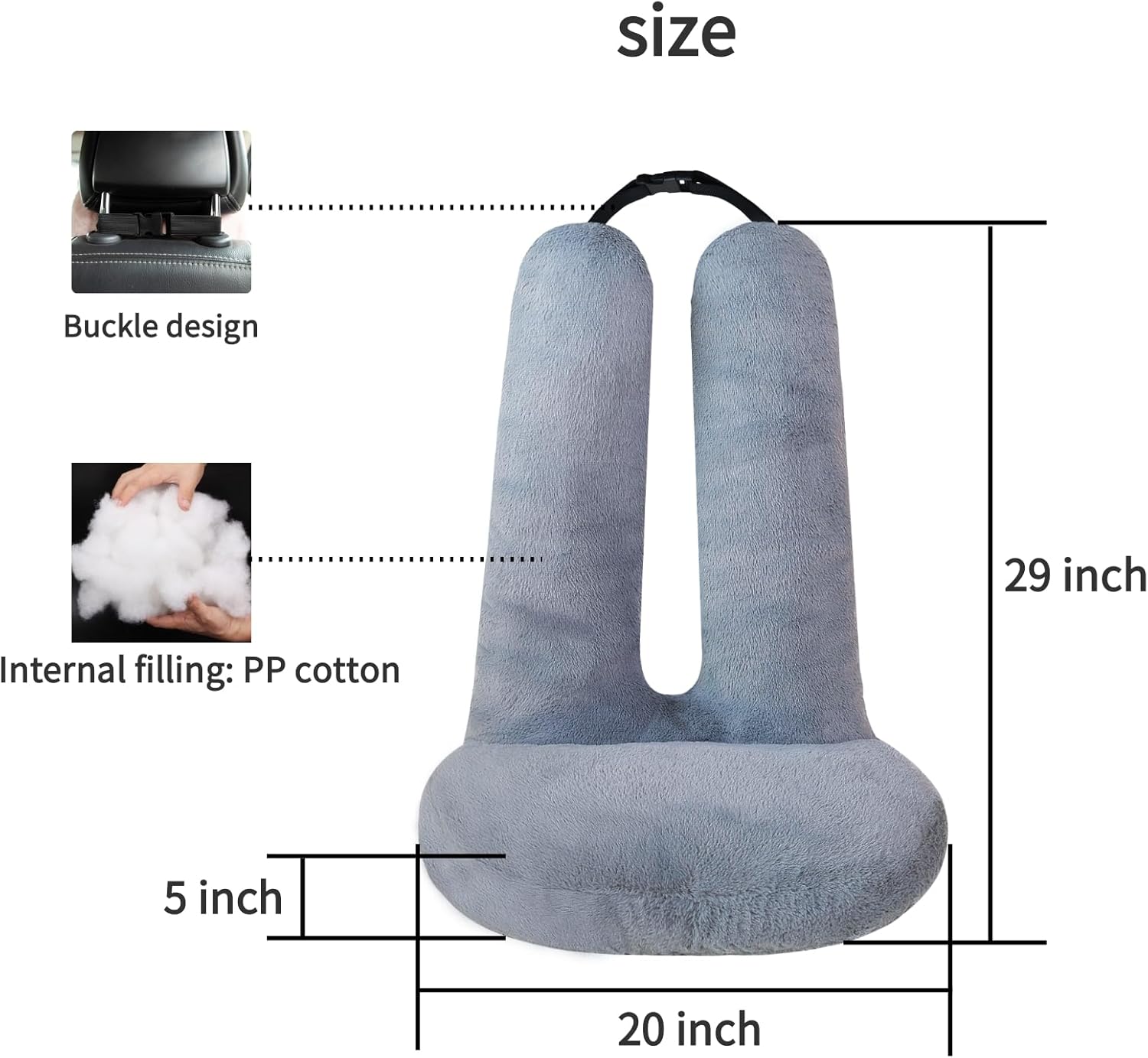 FHSGGP Travel Pillow Car Travel Sleep Support Pillow 2-in-1 Lap Pillow and Car Pillow with Neck and Body Support for Adults and Kids on…