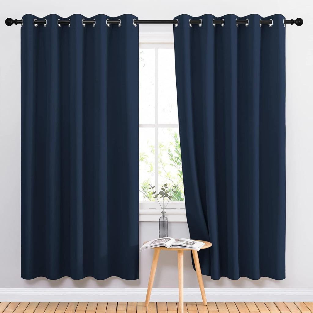 NICETOWN Blackout Curtain Panels 72 - Window Treatment Energy Saving Thermal Insulated Solid Grommet Blackout Drapes for Living Room…
