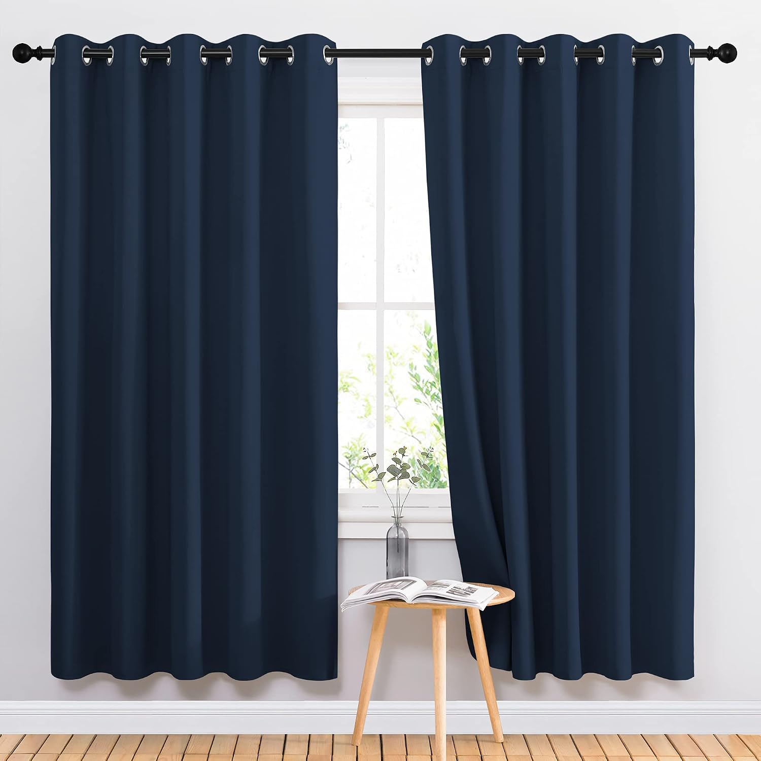 NICETOWN Blackout Curtain Panels 72 - Window Treatment Energy Saving Thermal Insulated Solid Grommet Blackout Drapes for Living Room…