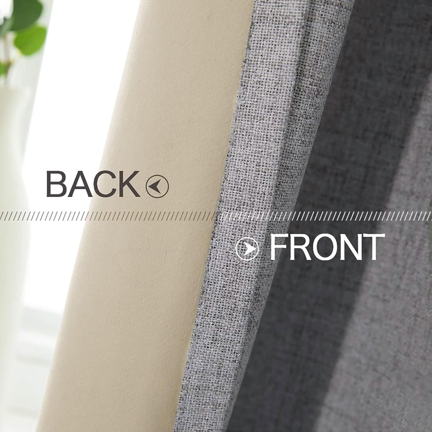 Miulee Linen Blackout Curtains and Drapes 100% Room Darken Thermal Insulated Grommet Window Panels with Coating 2 PCs W 42 x L 90 inches Gr…