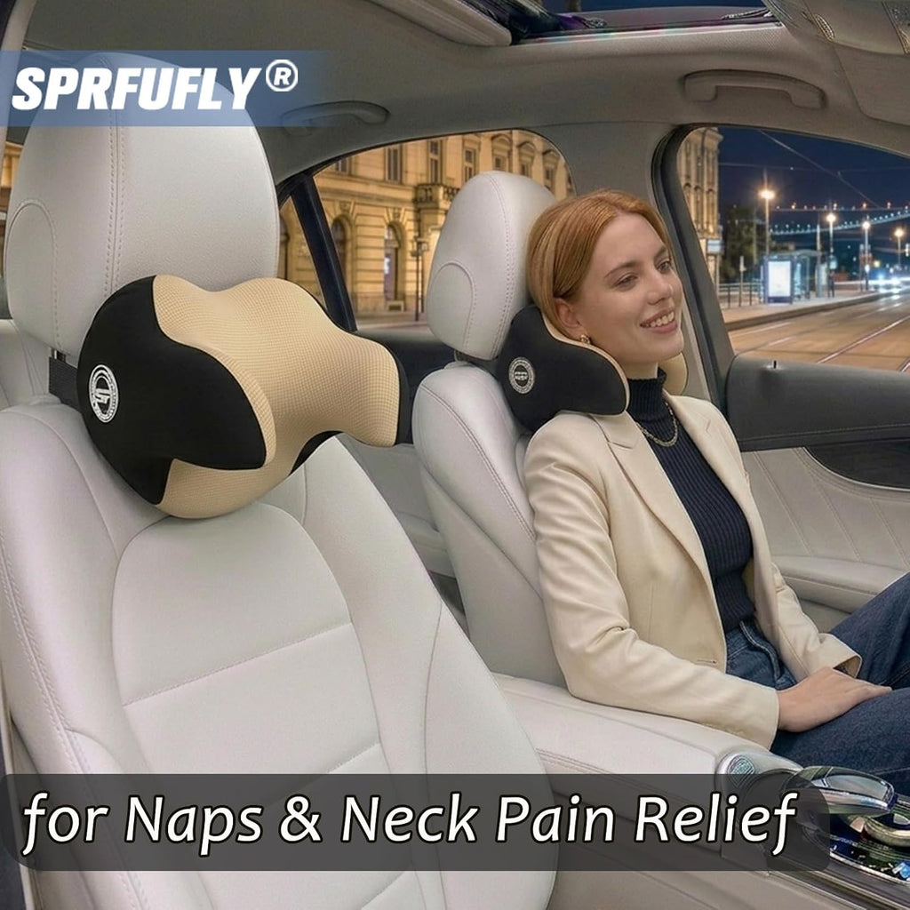 Really Helpful Car Headrest Pillow, Car Neck Pillow for Sleeping with Adjustable Strap, 100% Memory Foam & Breathable Removable Cover…