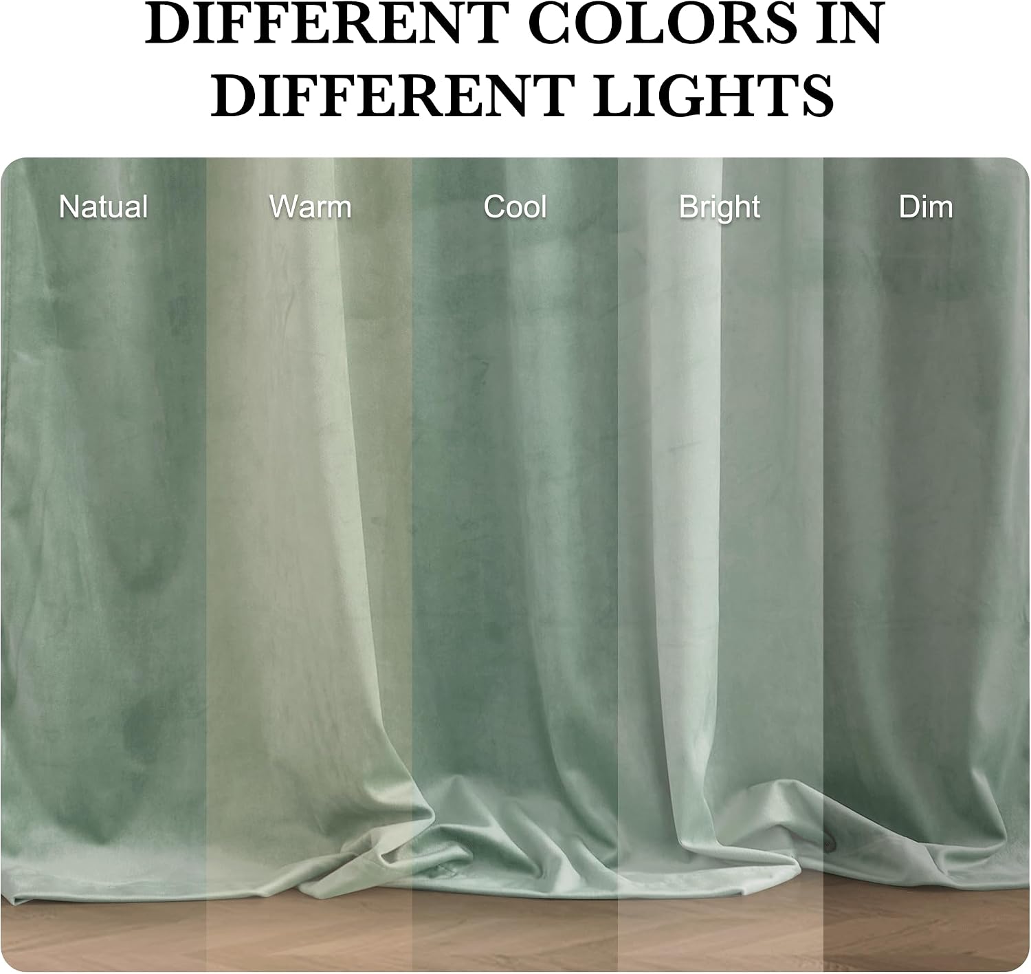 Rybhome RYB HOME Aqua Velvet Curtains for Bedroom Living Room, Thermal Insulated Privacy UV Heat Blocking Luxurious Soft Rod Pocket Back Ta…