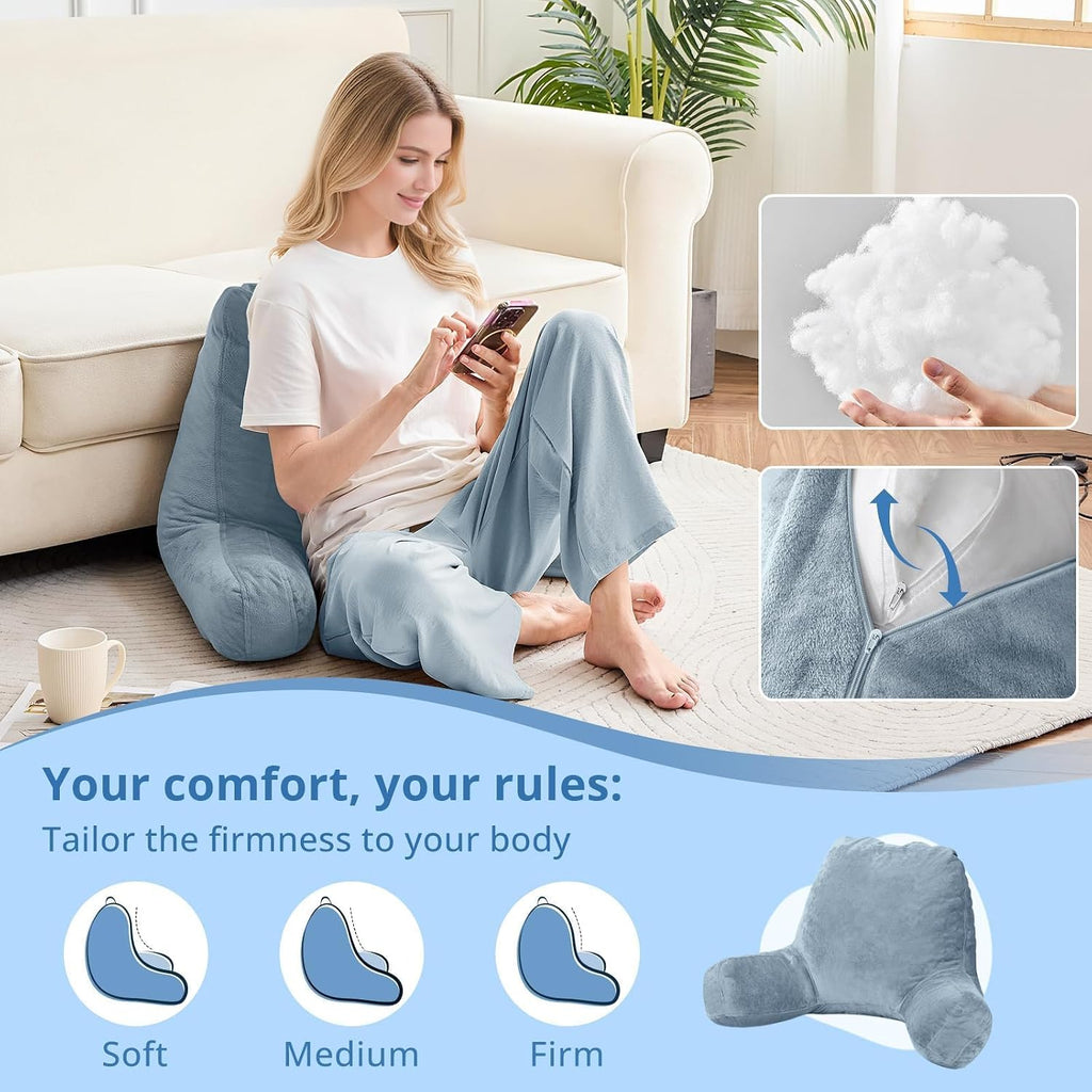 Sasttie Reading Pillow for Sitting in Bed Adult, Back Pillow for Bed Sitting Up, Backrest Back Support Chair Pillow, College Dorm…