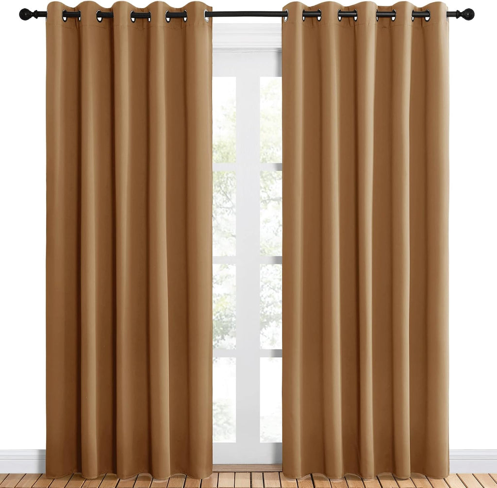 NICETOWN Blackout Draperies Curtains for Kids Room, Window Treatment Thermal Insulated Solid Grommet Blackout Drape Panels for Bedroom…