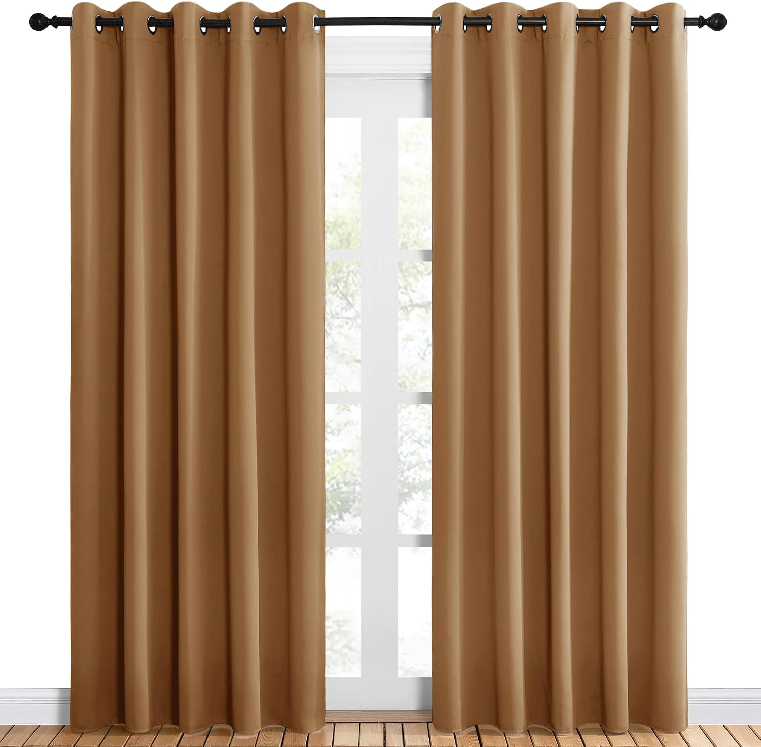 NICETOWN Blackout Draperies Curtains for Kids Room, Window Treatment Thermal Insulated Solid Grommet Blackout Drape Panels for Bedroom…