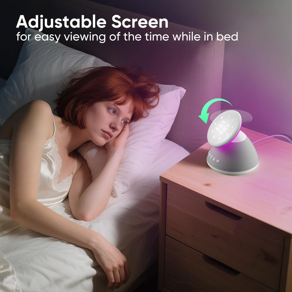 White Noise Sound Machine for Sleeping, 50 Non-Looping Soothing Sounds, 7 Color Night Light with Adjustable Brightness, Timer & Alarm…