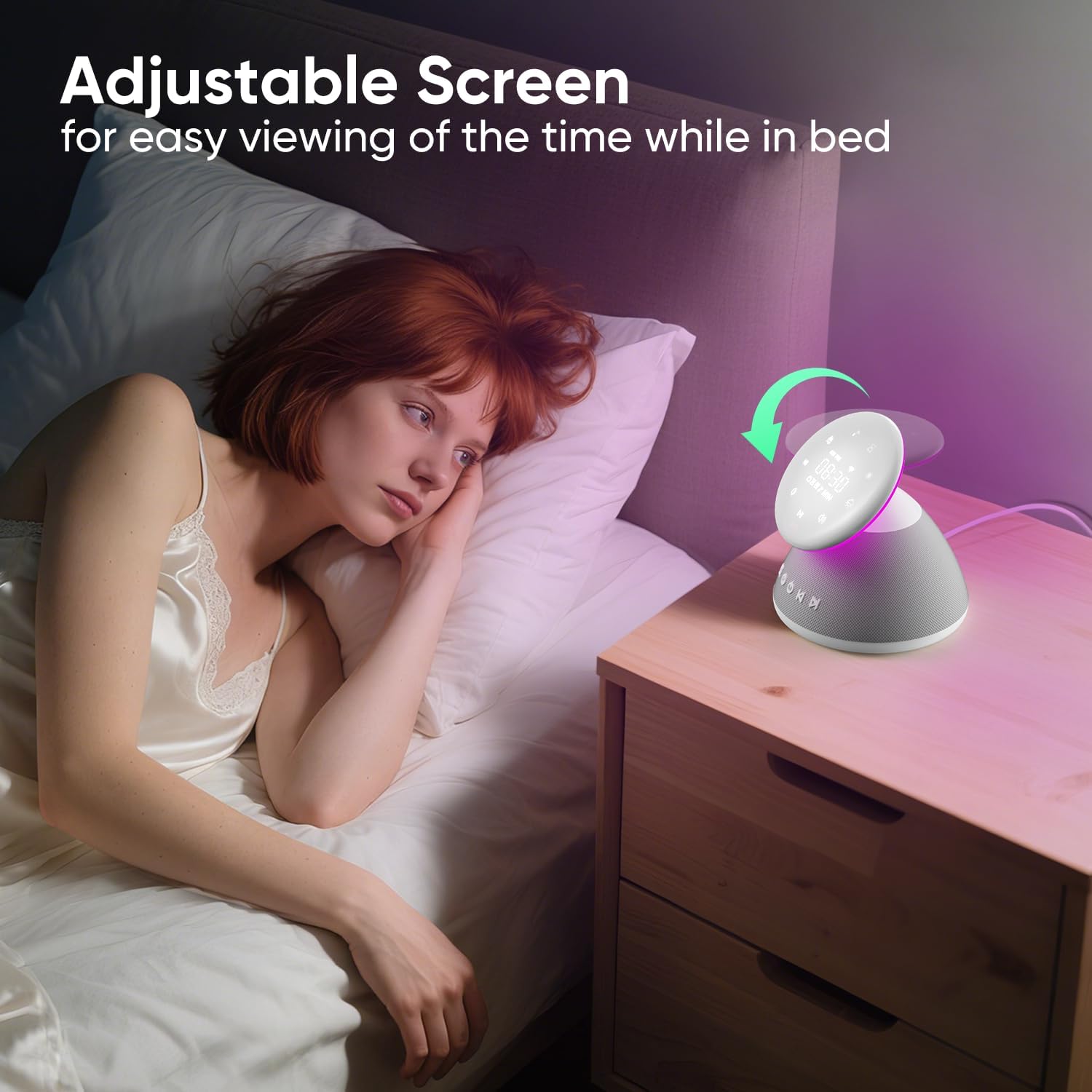 White Noise Sound Machine for Sleeping, 50 Non-Looping Soothing Sounds, 7 Color Night Light with Adjustable Brightness, Timer & Alarm…