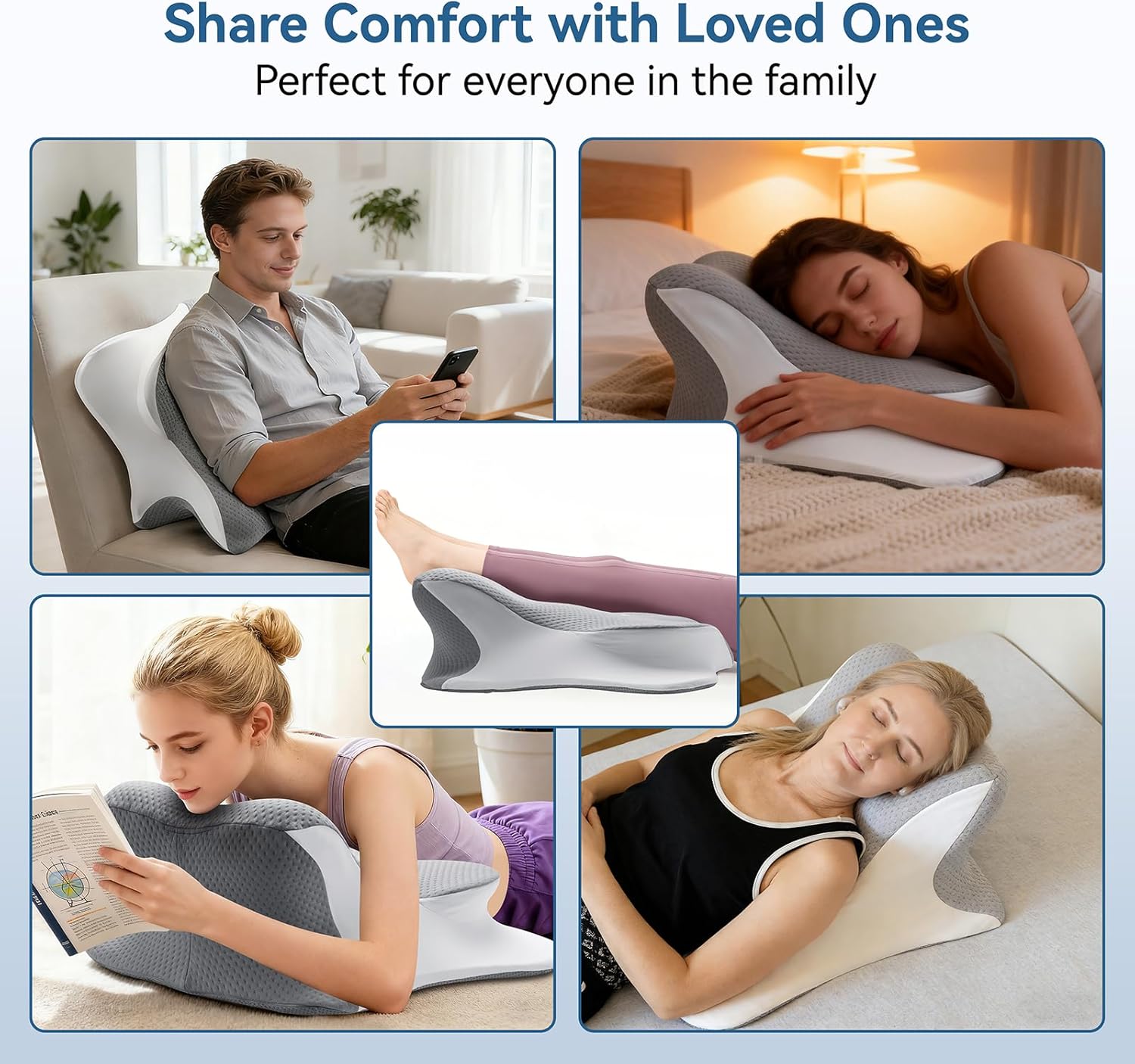 Ergonomic Memory Foam Reading Pillow - Wedge Back & Neck Support for Bed, Sofa & Floor - Relieves Acid Reflux, Back Pain & Arm Fatigue…