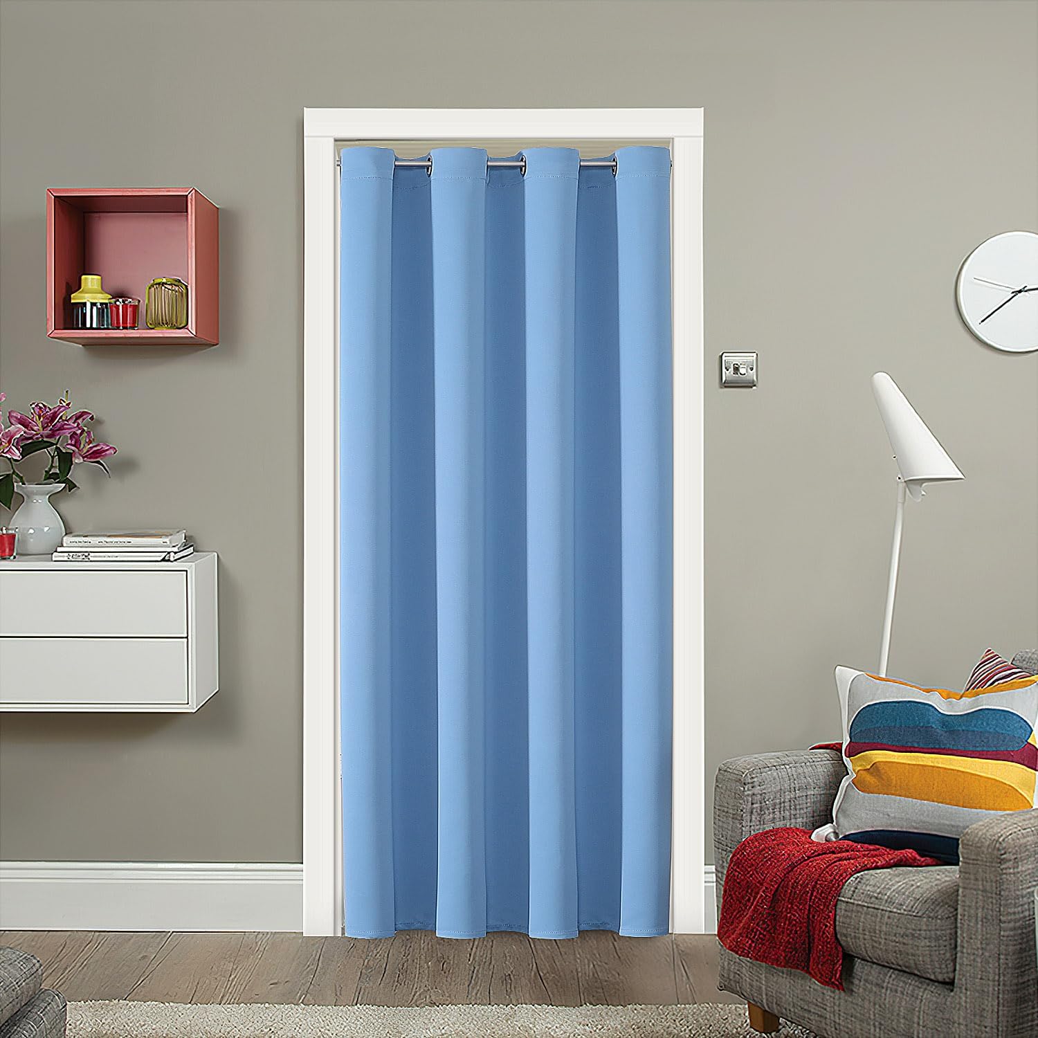 ChrisDowa Blackout Door Curtains for Doorway Privacy, Grommet Closet Curtains for Bedroom Closet Door, Thermal Insulated Temporary Doorway…