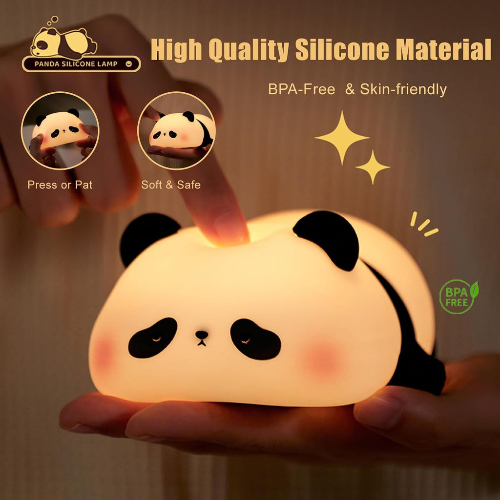 Agek Panda Night Light for Kids, Cute Panda Lamp Silicone Nursery Night Light Bedroom Nightlights USB Rechargeable Bedside Lamp for Baby Ch…