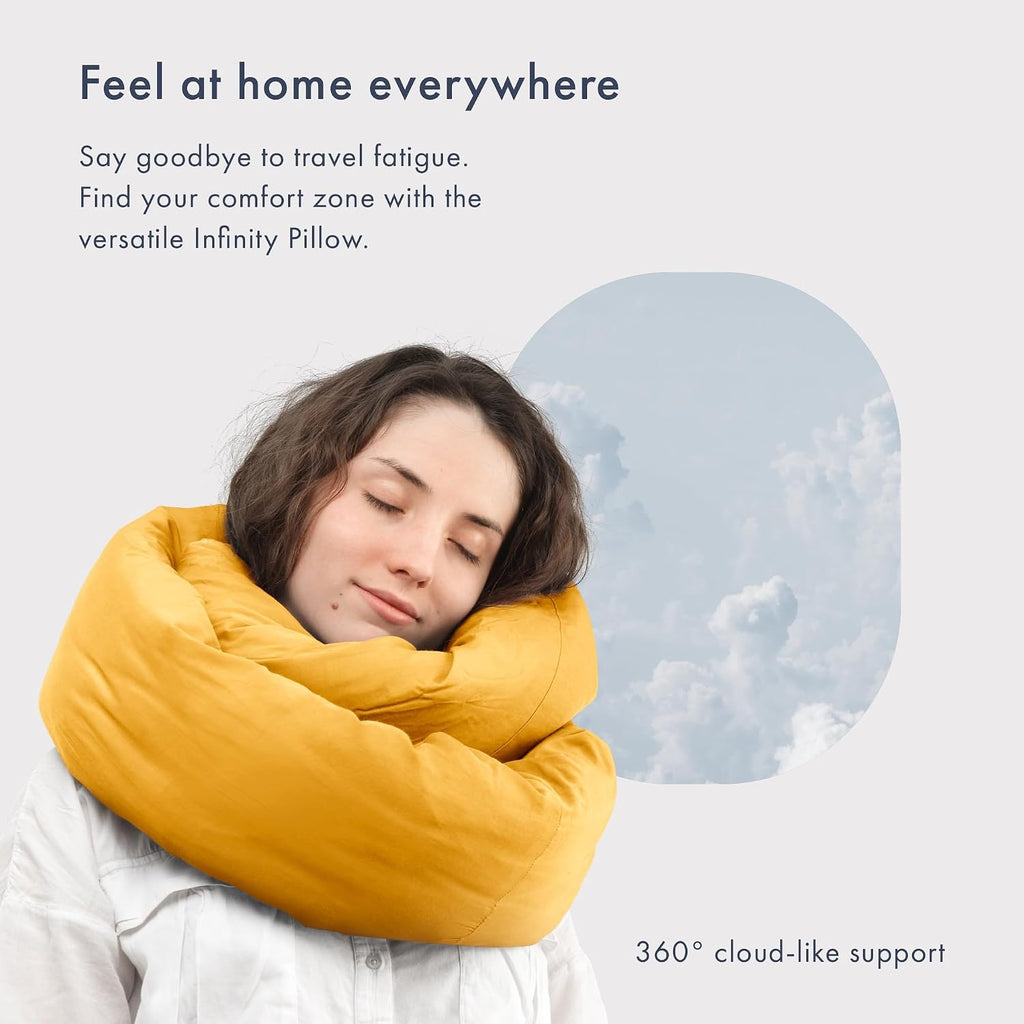 Huzi Infinity Pillow - Travel Neck Pillow - Versatile Soft 360 Support Scarf - Machine Washable - Home Travel Flight Road Trips Airplane…