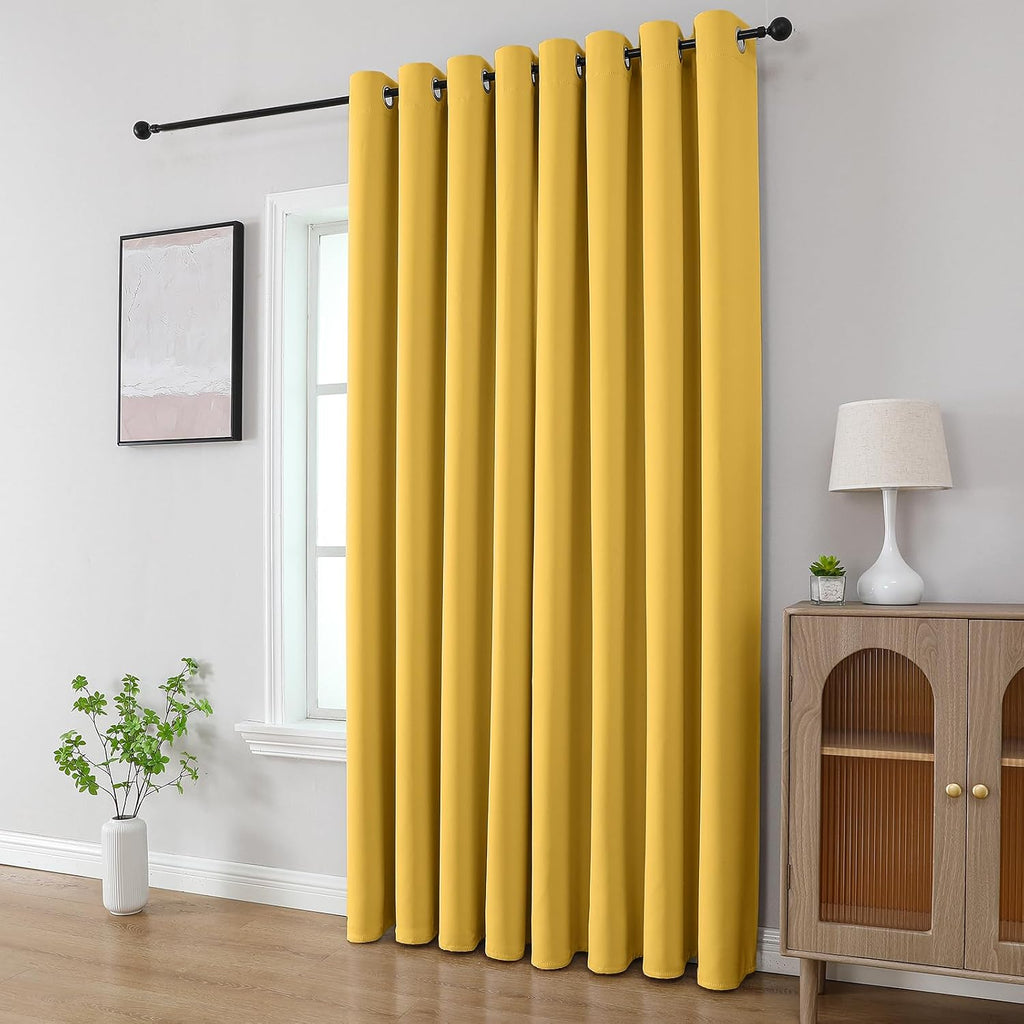 CUCRAF Custom Lemon Blackout Curtains 1 Panel Set, Thermal Insulated Grommet Room Darkening Curtain for Living Room Bedroom, Light…