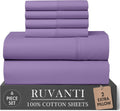 Ruvanti 100% Cotton Percale Sheets King Size 6 Piece Set, Cooling Bed Sheets for Hot Sleepers, Deep Pocket 16”, Breathable Lightweight & Du…