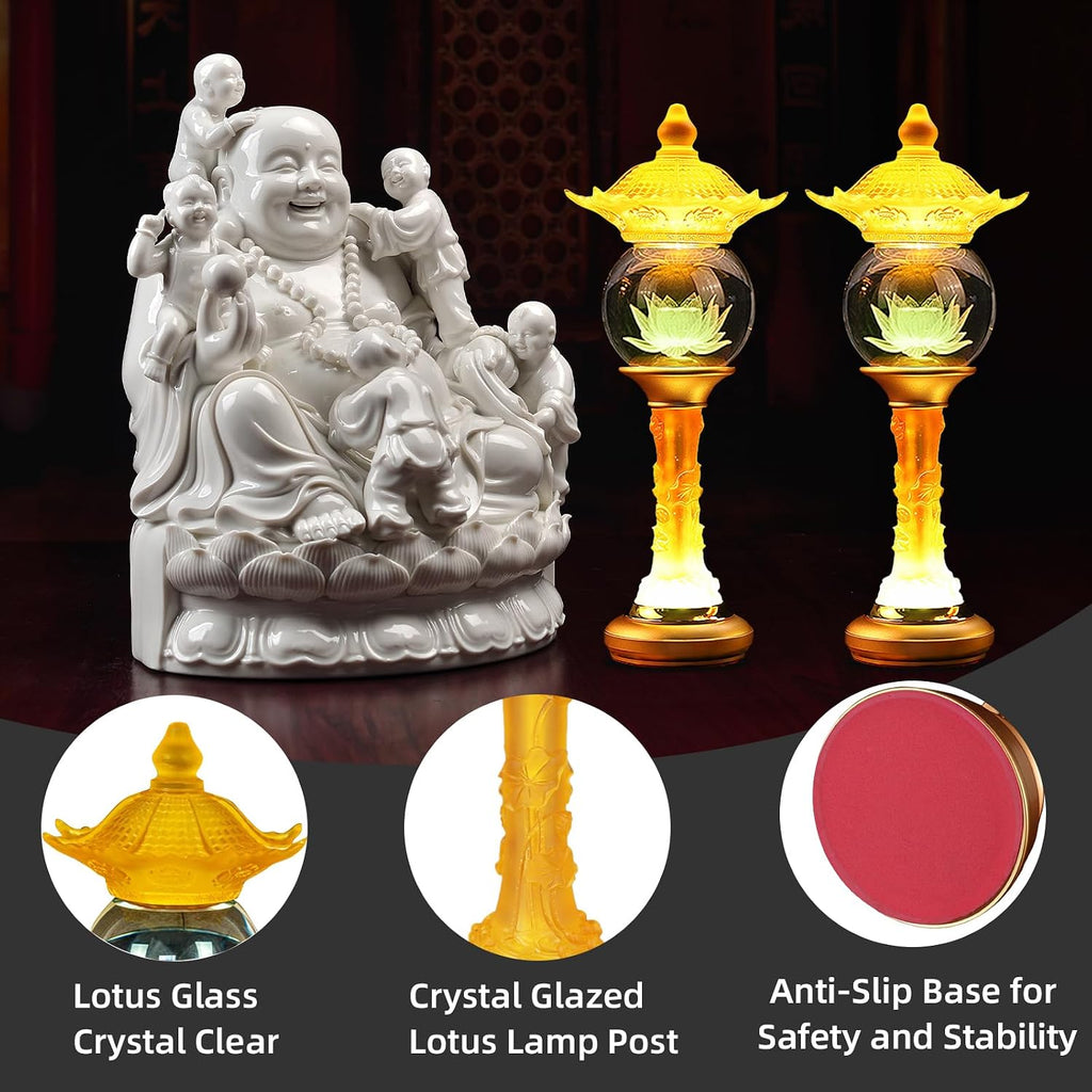Lotus Lamp for Meditation & Relaxation, LED Color Changing Buddha Light with Touch Control, Adjustable Brightness Mood Light for Yoga…