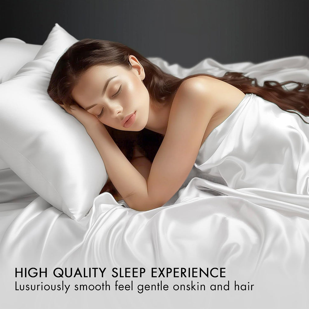 Madisonpark Madison Park Satin Sheets Twin Size, Luxurious Silky Bed Sheets, Elastic 14" Pocket fits up to 16" Mattress, Wrinkle-Free, Soft…