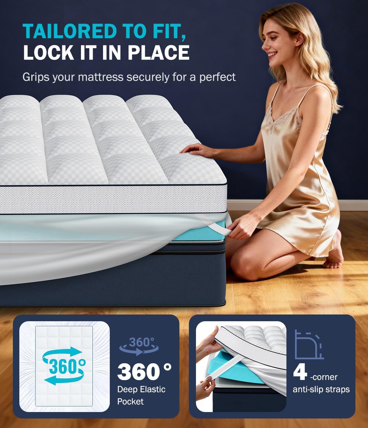 Panyu Dual Layer 4 Inch Memory Foam Mattress Topper Queen Size, 2" Cooling Gel Memory Foam & 2" Pillow Top Bed Topper, CertiPUR-US Mattress…