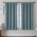 Simplebrand Ava Stone Blue Blackout Curtains for Bedroom 63 Inch Length 2 Panels Set, Solid Thermal Insulated Privacy Living Room Window Tr…