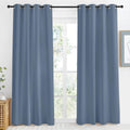 NICETOWN Blackout Curtain Panel, Ring Top, W55 x L86, 1 PC, Stone Blue Color, Light Blocking Room Darkening Window Drape for Nursery/Bedroom