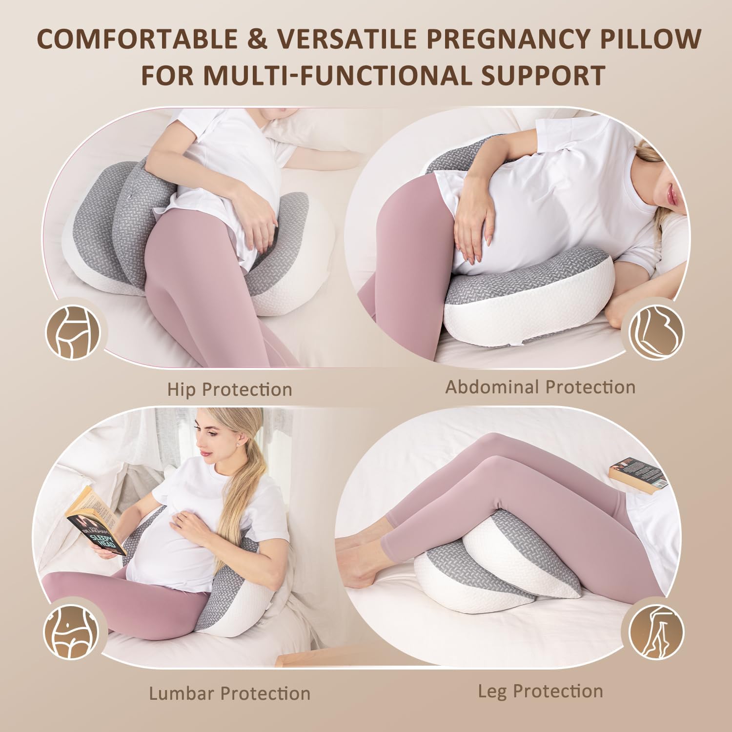 Chilling Home Pregnancy Pillow for Sleeping Portable, Maternity Pillow for Side Sleeper, Travel Wedge Pillow, Body Pillow Support for…