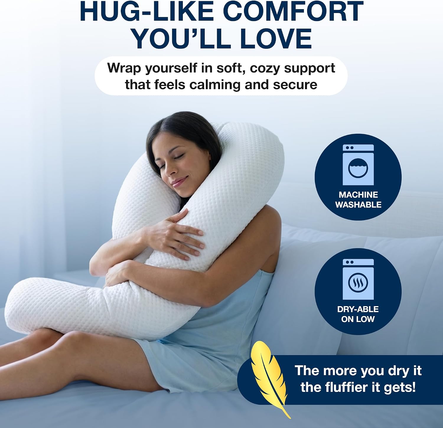 Contour Swan Original Body Pillow | Cozy, Huggable Pillow for Back, Hip, Knee, and Leg Relief | Total Comfort and Support for Side…