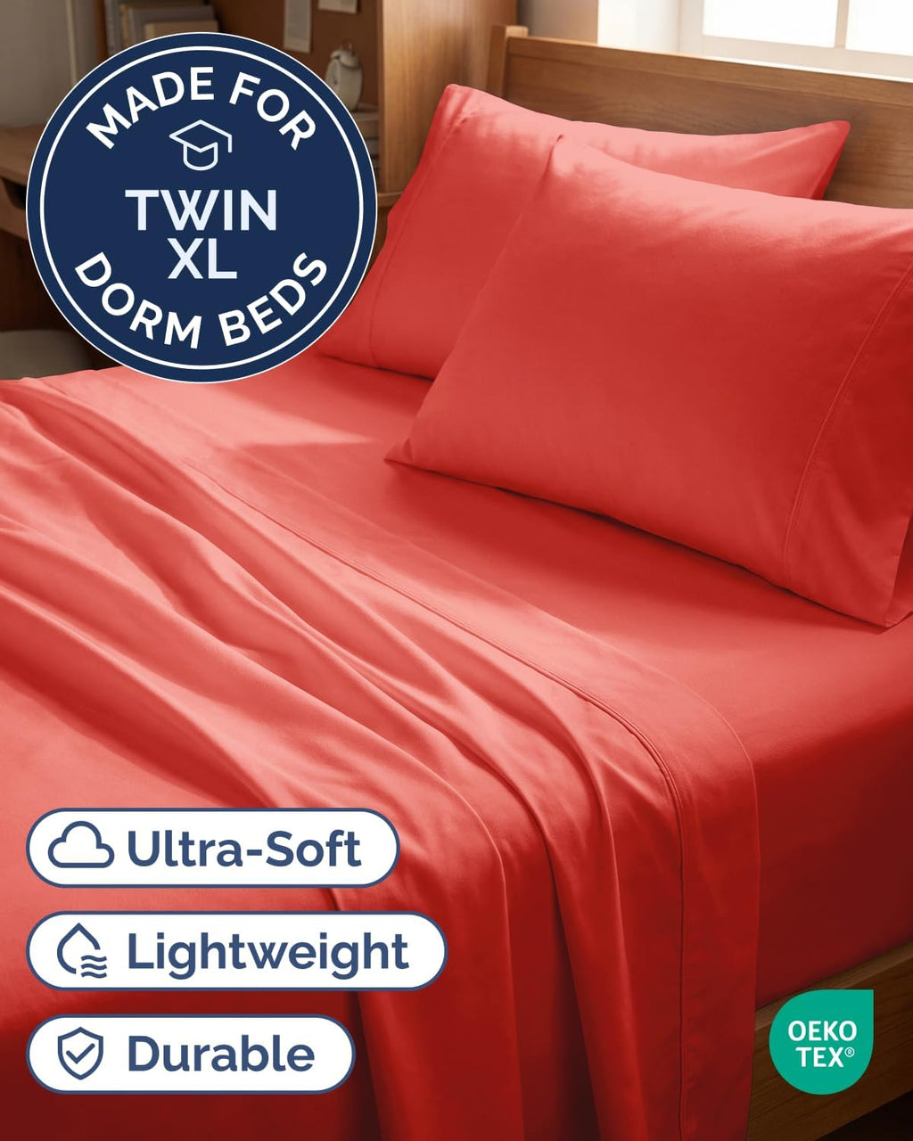 Twin XL 4 Piece Sheet Set - Comfy, Breathable & Cooling - Hotel Luxury Bedding for Women, Men, Kids, Teens and Children - 1 Flat & 1…