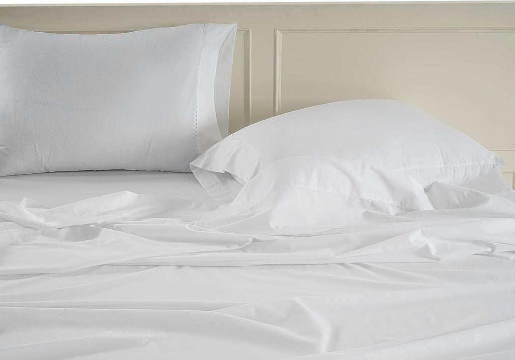LaneLinen LANE LINEN 100% Organic Cotton White Twin XL Sheets Set, 3-Piece Pure Organic Cotton Percale Sheet, Extra Long Twin Sheets, Ultra…