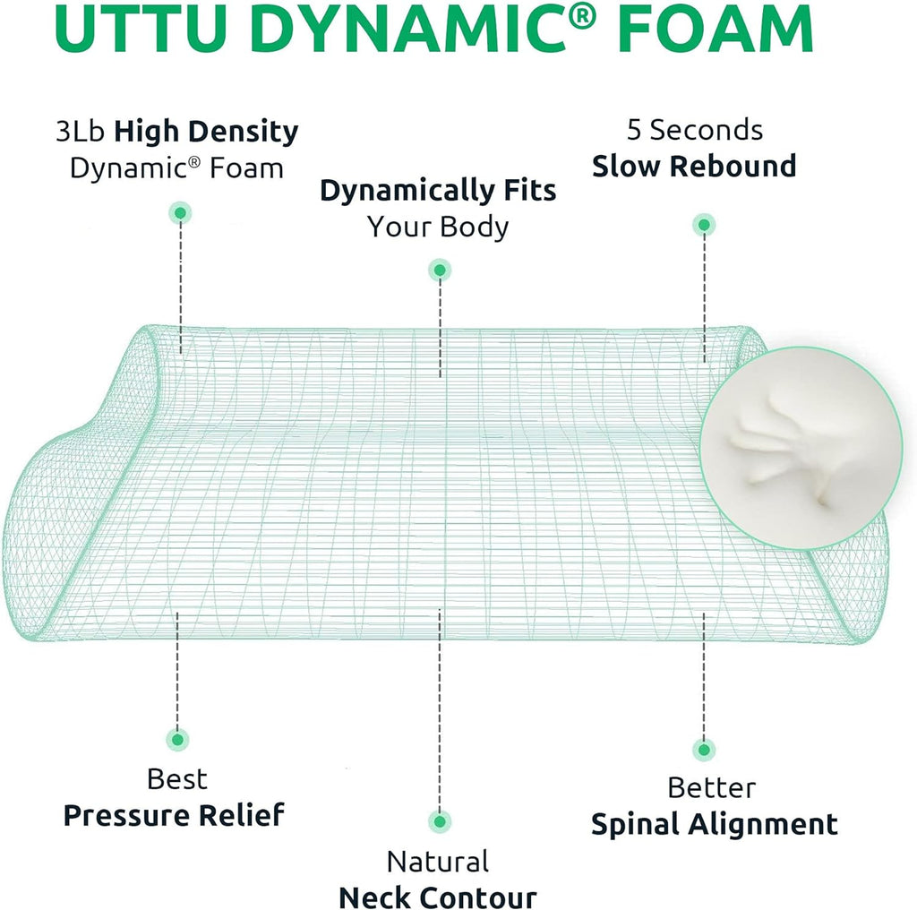 Uttu Cervical Pillow for Neck, Memory Foam Neck Pillow for Sleeping, Adjustable Orthopedic Sandwich Pillow, Contour Cooling for Side Back…