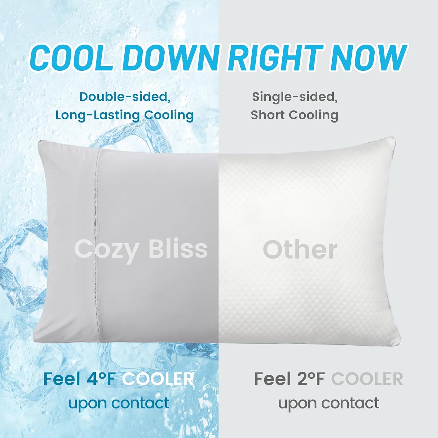 CozyBliss Cozy Bliss 2pcs Cooling Pillow Cases Set for Hot Sleepers & Night Sweats, Q-Max 0.5 Silky Wrinkle-Free Pillow Covers with Envelop…