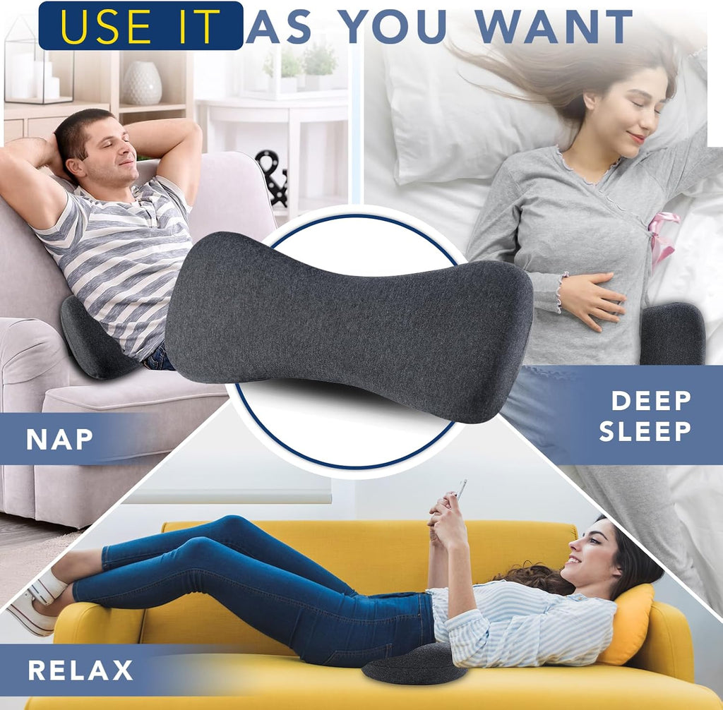 Hapiclody Lumbar Support Pillow for Sleeping Memory Foam Lumbar Pillow for Lower Back Back Support Pillow for Side, Back and Stomach Sleeper…