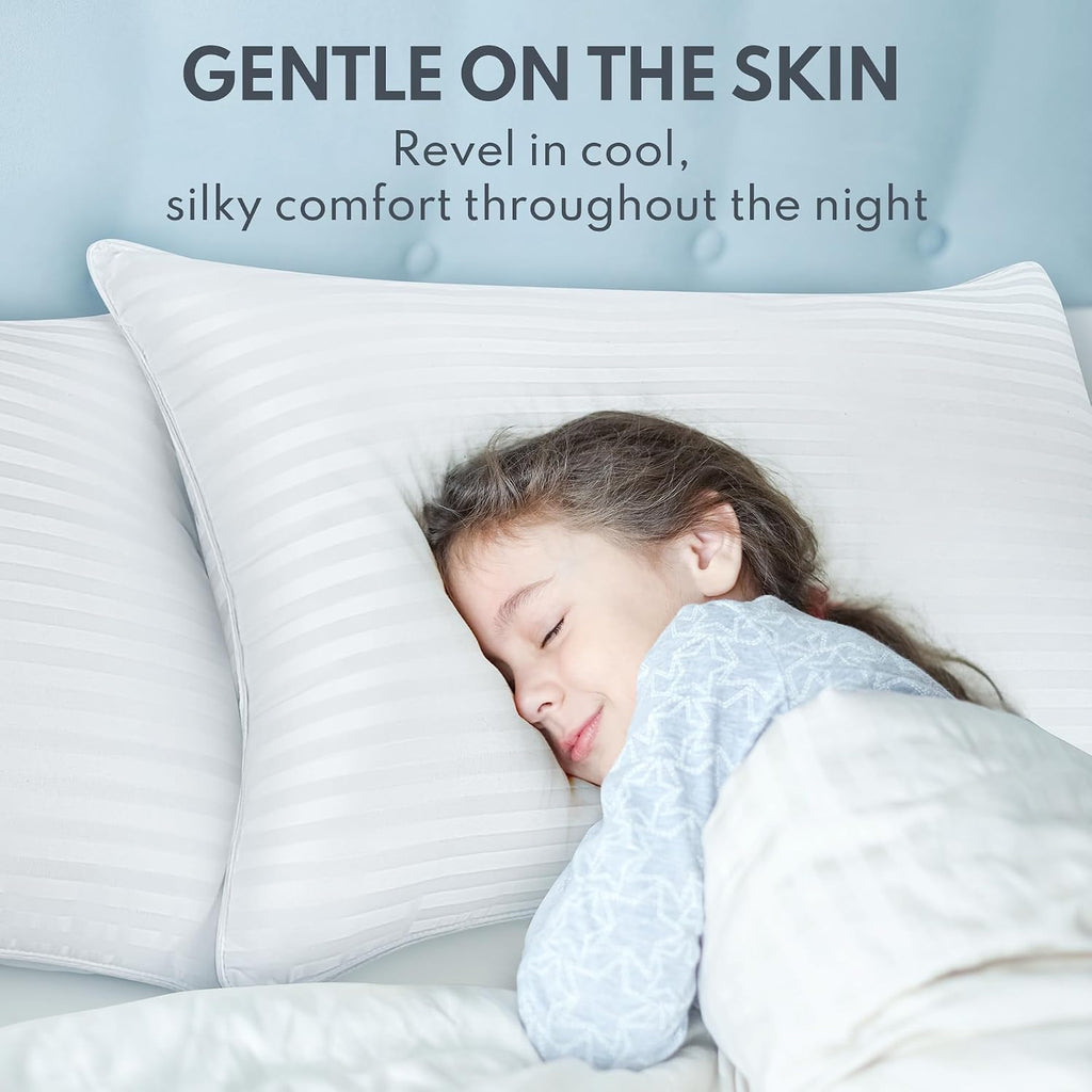King Size Bed Pillows - Breathable Down Alternative Hotel Quality Pillows Set of 2 for Side, Back, and Stomach Sleepers Fluffy Cooling…