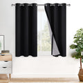 Xwzo Black Blackout Curtains 2 Panels with Tiebacks- Heat and Full Light Blocking Window Panels with Grommets for Bedroom/Basement, 54 Inch…