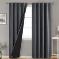 BGment Dark Grey 100% Blackout Curtains for Bedroom, Black Out Living Room 84 inch Panels with Thermal Liner, Rod Pocket and Back Tab…