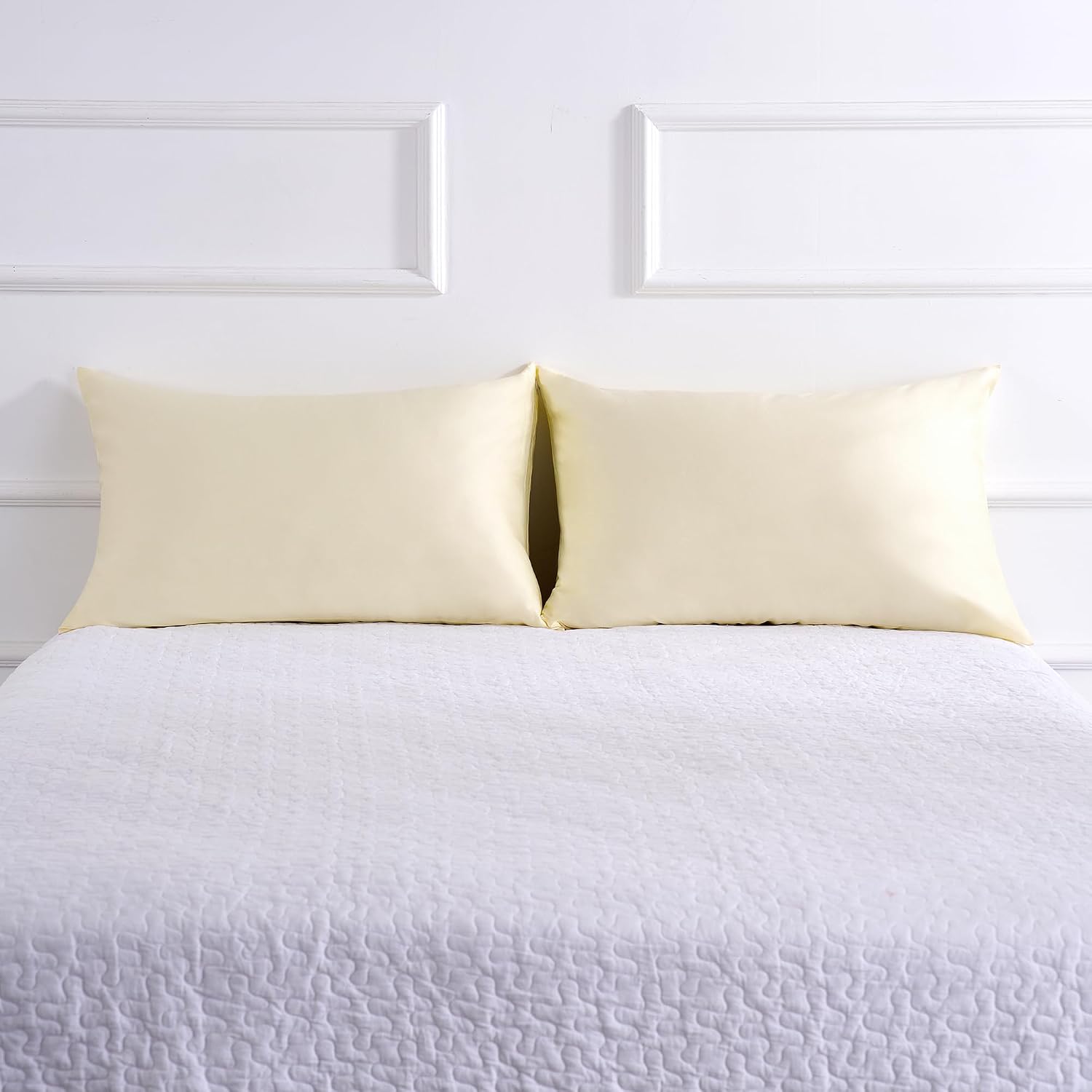 BestSeason Cotton Pillow Protectors/Cases Queen Size with Zipper 2 Pack Ivory Color, Cooling & Breathable Bed Pillow Protectors Set of 2 Pil…