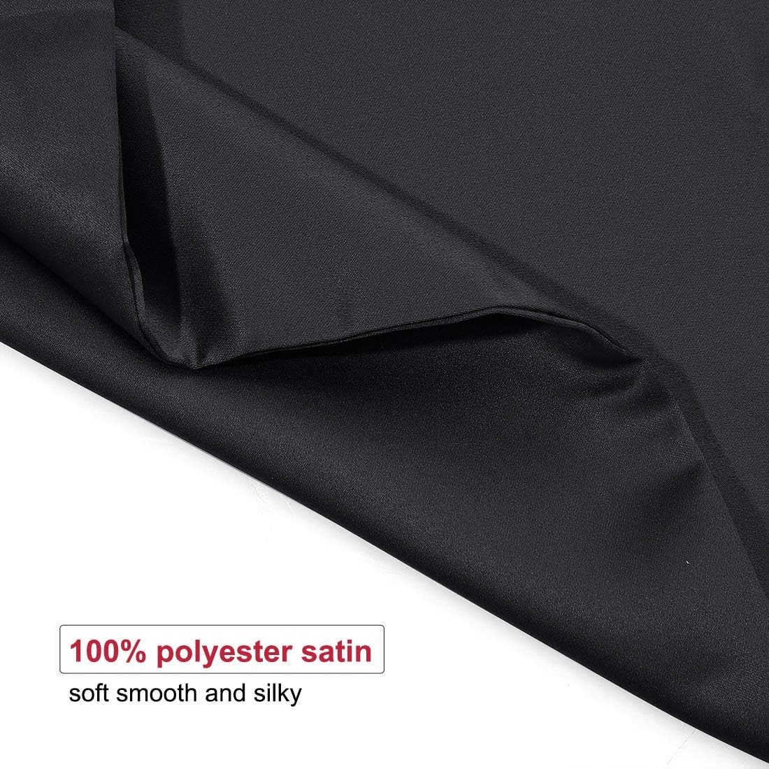 uxcell Standard Satin Pillowcase with Zipper, Super Soft and Luxury, Silky Pillow Cases Covers Set of 2, 21"x27", Black