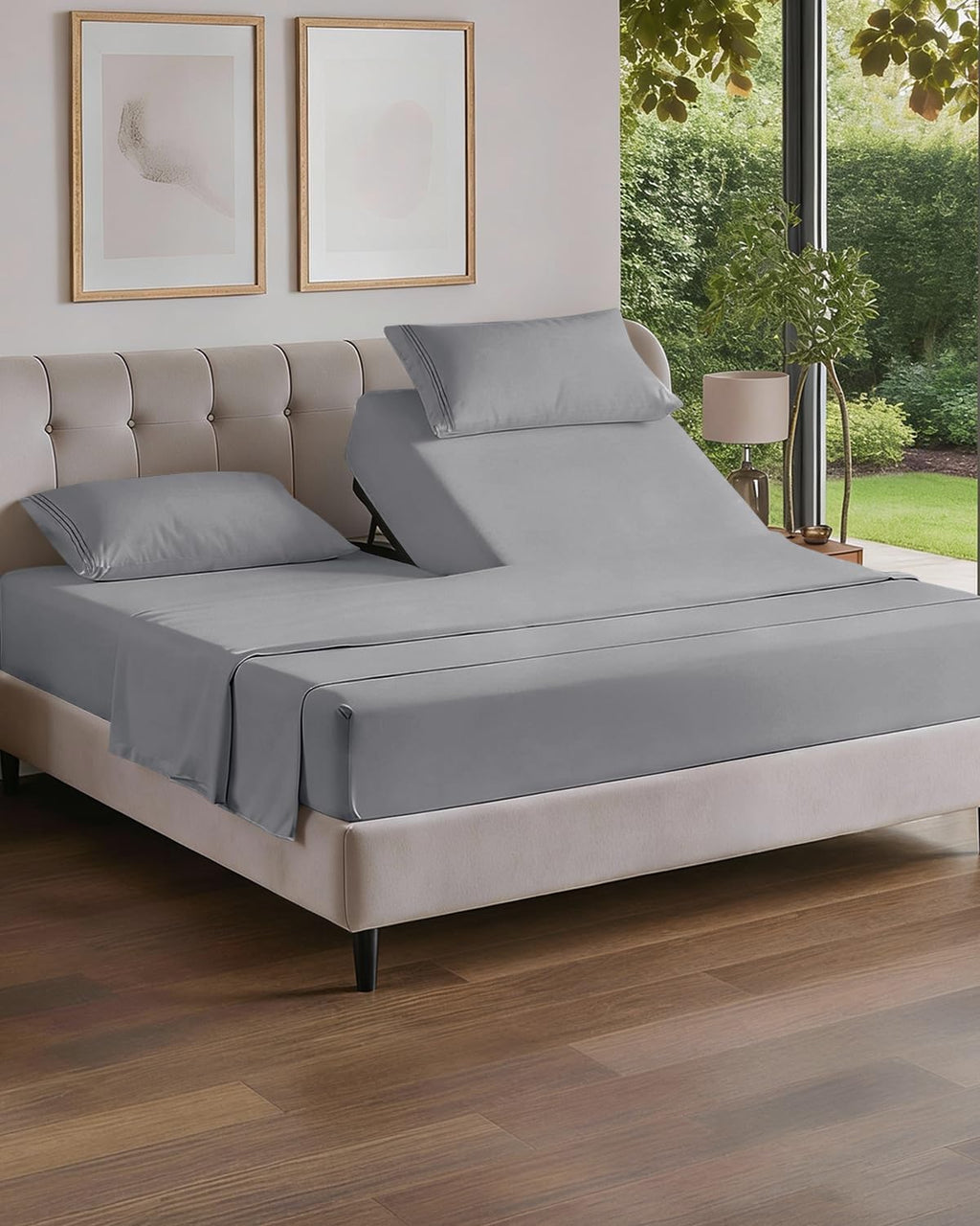 Flex Top Split Head King 4 Piece Sheet Set - Ultra-Soft, Breathable & Cooling Bed Sheets Set - Hotel Luxury Bedding for Women & Men with…