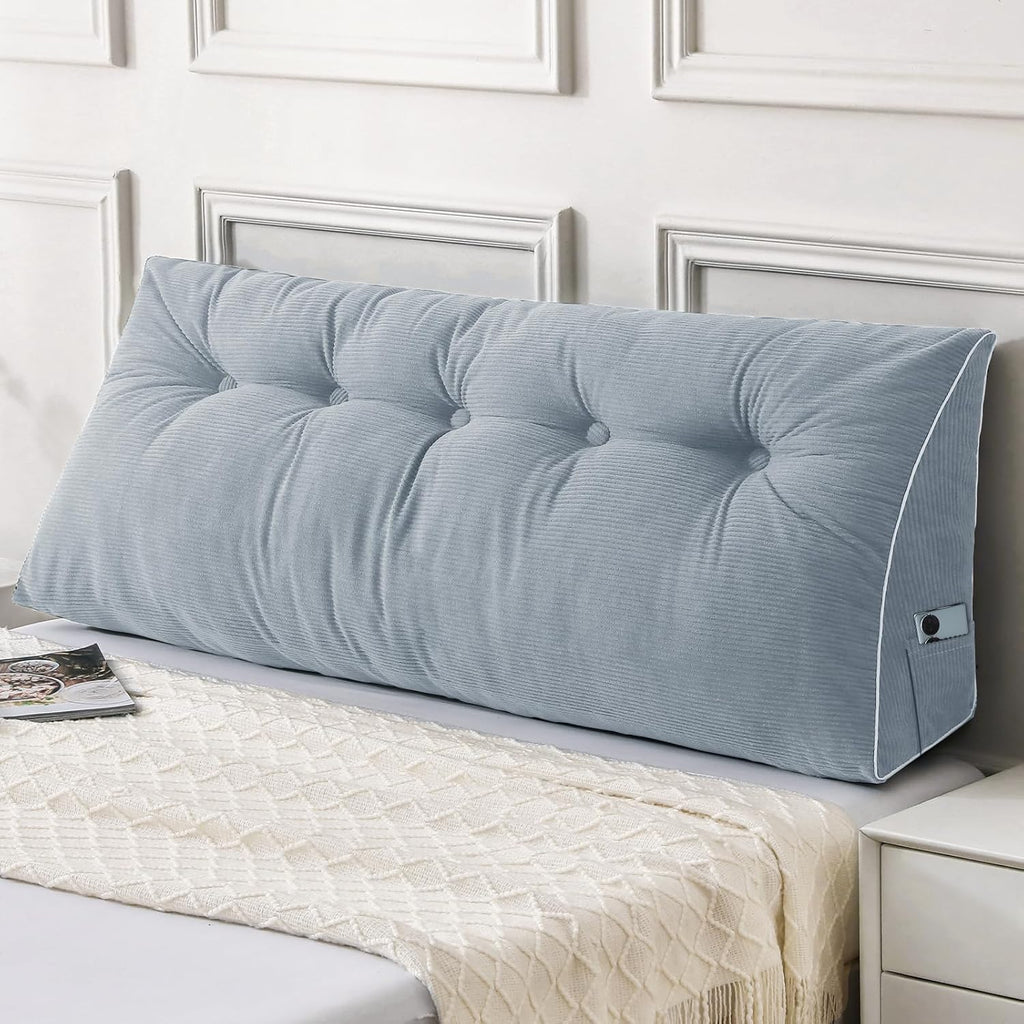 Sasttie Headboard Pillow Full, Wedge Pillow Headboard for Sitting Up in Bed, Back-Rest Support Triangular Cushion for Reading - Features Re…