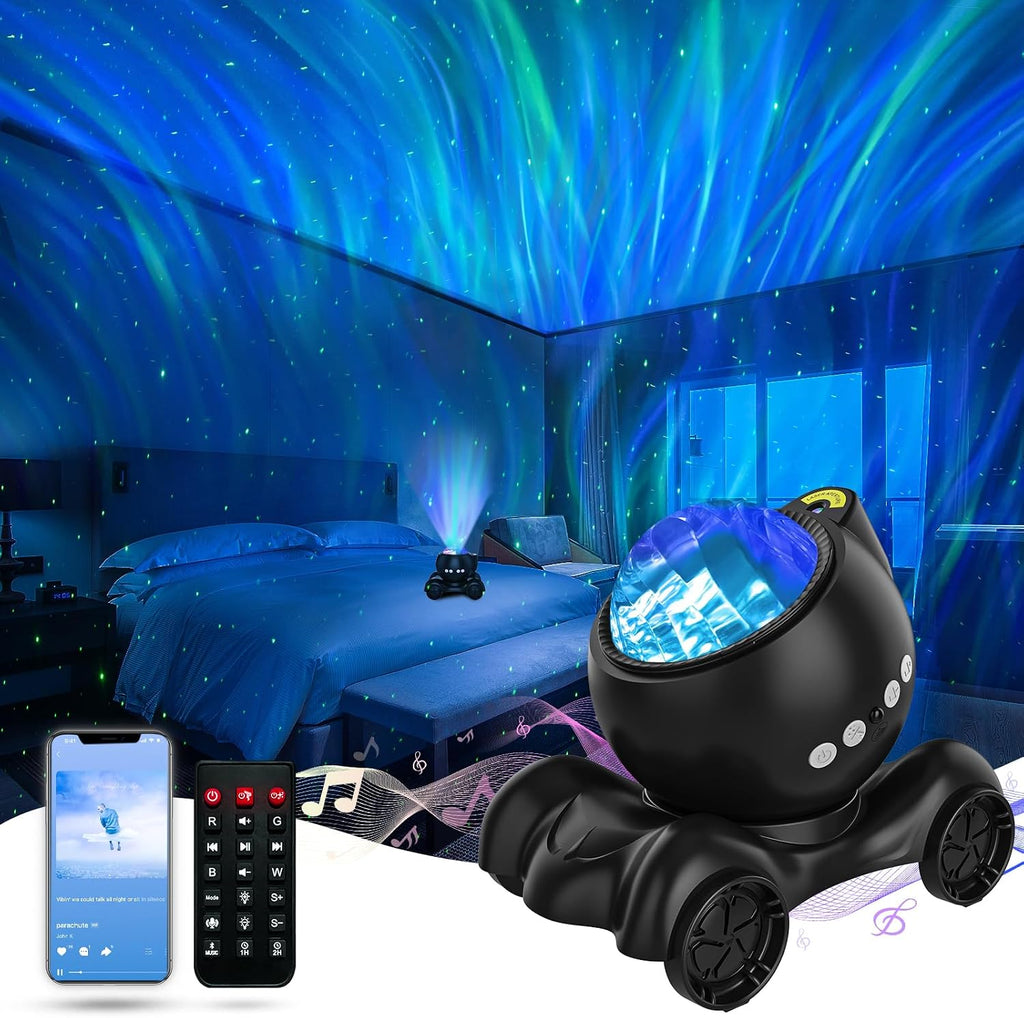 ENOKIK Northern Light Projector, Aurora Star Projector Built-in Bluetooth Speaker, White Noise Machine for Kids Adults, Galaxy Light for…