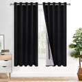 Xwzo 100% Blackout Window Curtains - Thermal Insulated & Completely Room Darkening Black Liner Window Treatment with Tiebacks for Bedroom/L…