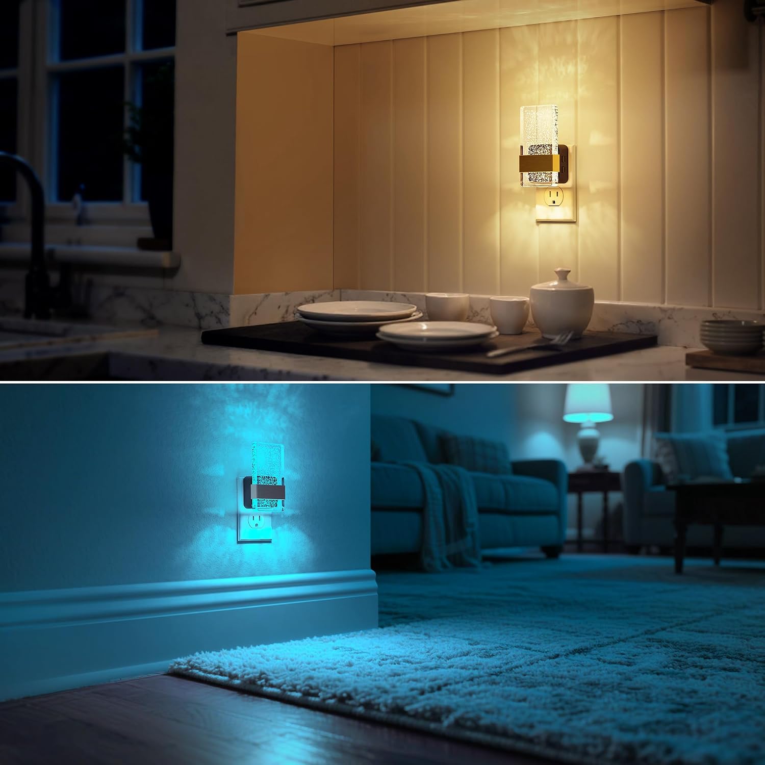 DORESshop LED Night Lights Plug into Wall, [2 Pack] 3 Level Dimmable Night Light, Rotatable Bubble Decorative Nightlight, Dusk to Dawn…