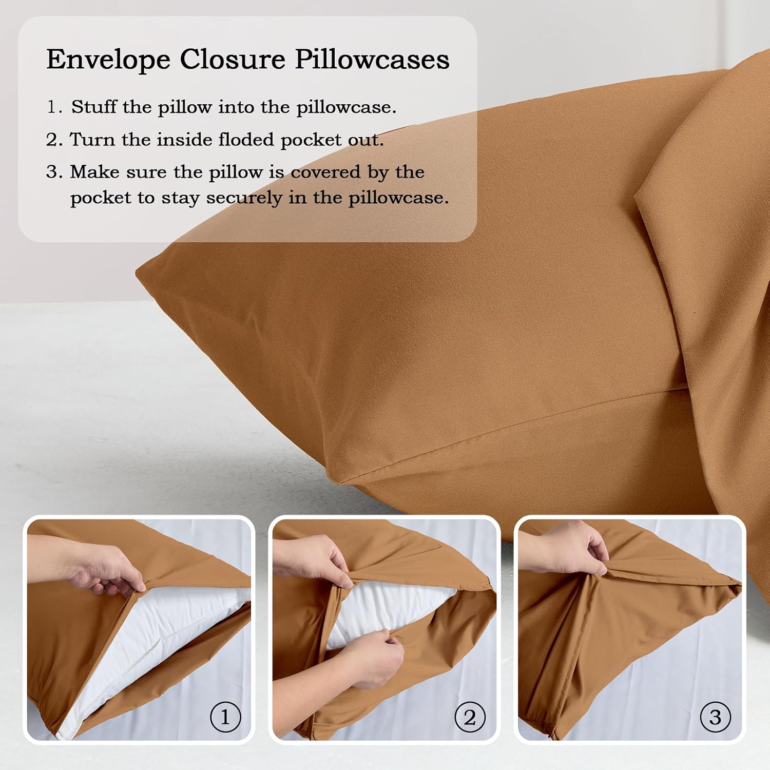 QJFabricCO Q&J Fabric Co. Queen Pillow Cases Set of 2, Brushed Microfiber Pillowcases, Soft, Wrinkle-Free, Fade-Resistant, Pillow Cases Envelope…
