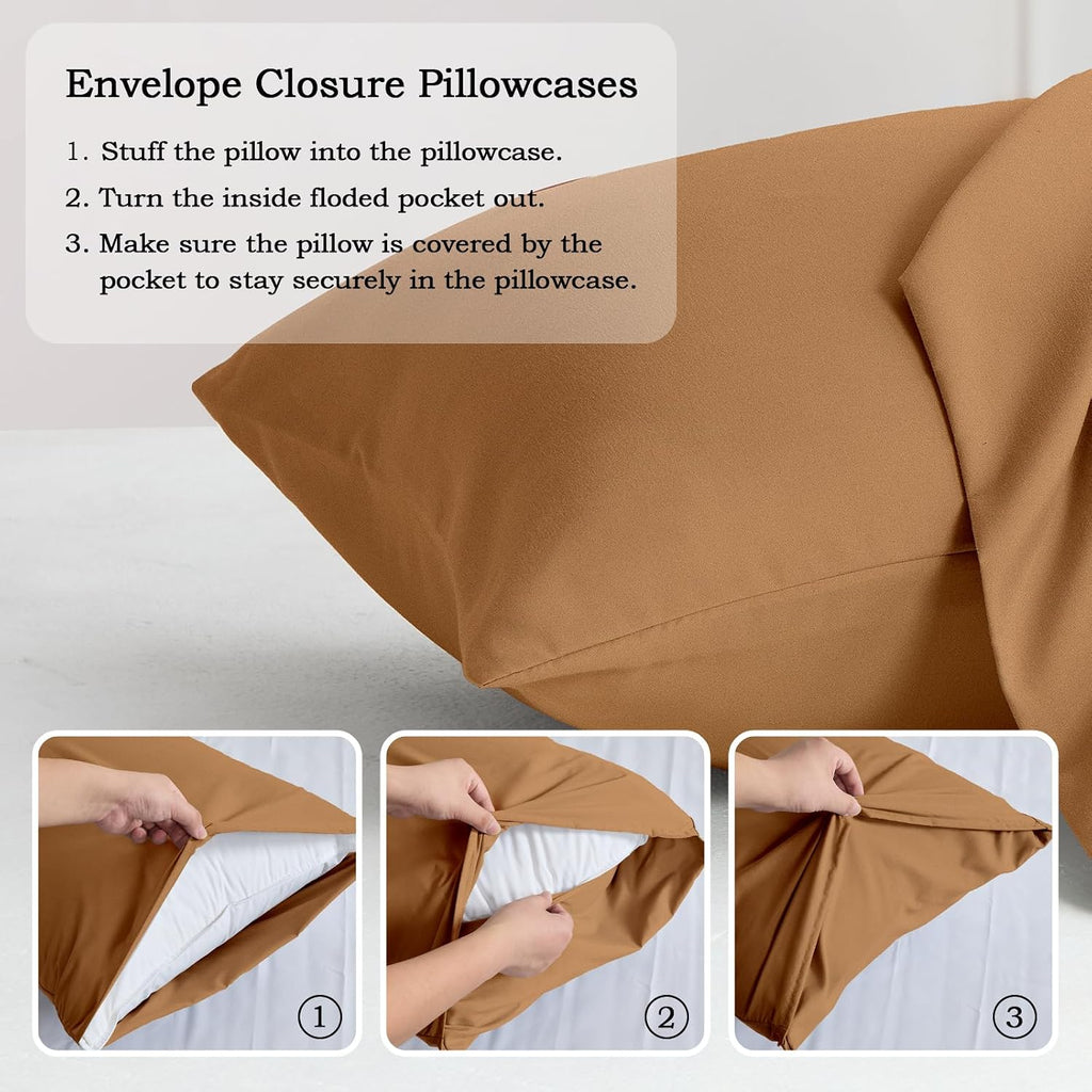 QJFabricCO Q&J Fabric Co. Body Pillow Pillowcase Set of 2, Brushed Microfiber 20x54 Pillow Cases, Soft, Wrinkle-Free, Fade-Resistant, Pillow…