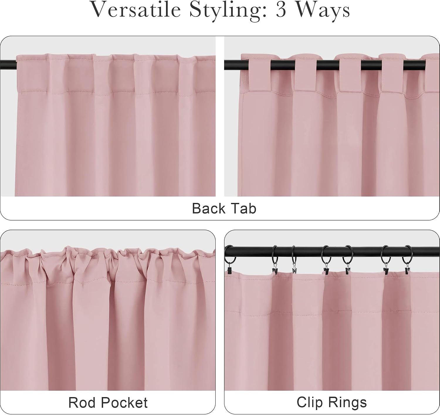 Ponydance PONY DANCE Kitchen Curtains Short - Thermal Insulated Window Covering Curtain Panels with Rod Pocket/Back Tab Light Block for Bat…